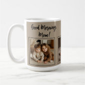 おはよう/午後！三写真テンプレート コーヒーマグカップ (左)