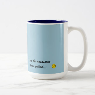おはよう…私は暗殺者が失敗するのを見ます ツートーンマグカップ
