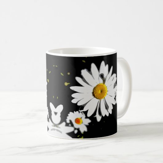 おはよう! 素朴な農家のデイジーの芸術のカスタム コーヒーマグカップ (正面右)