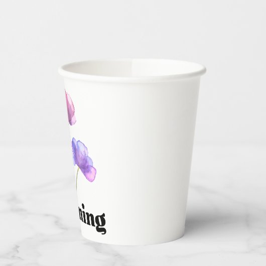 おはよう（花あり） 紙コップ (左)