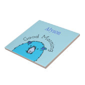 おはよう、青い羊、かわいいパーソナライズされたと タイル (側面)