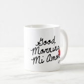 おはようMi Amor! 赤い中心を使って コーヒーマグカップ (正面右)