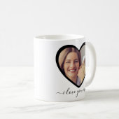 おはようMom 2パーソナライズされたハート写真 コーヒーマグカップ (正面右)