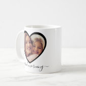 おはようMom 2パーソナライズされたハート写真 コーヒーマグカップ (正面左)
