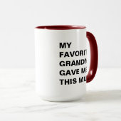 おばあお気に入りのん与えがこのマグおもしろい マグカップ (正面右)