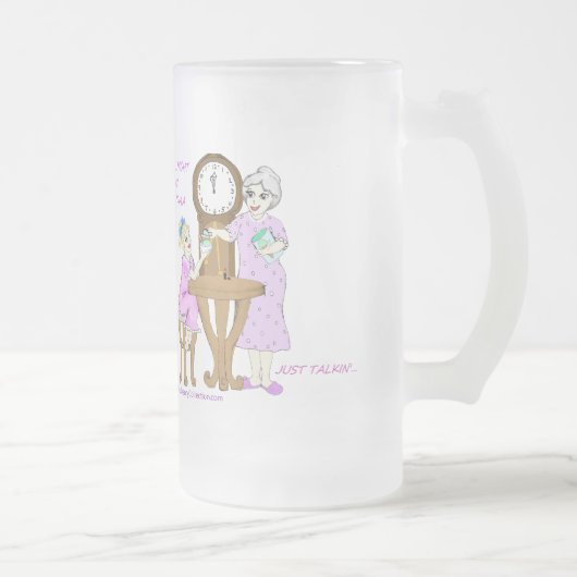 おばあさんの一晩中ちょうどTalkinのアメリカのマグ フロストグラスビールジョッキ (右)