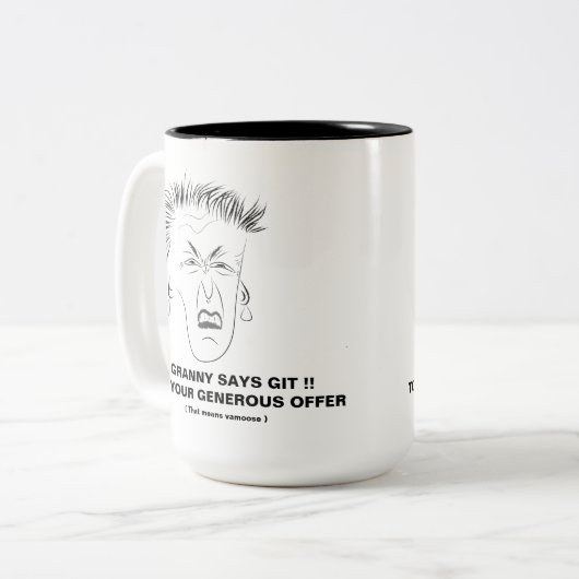 おばあさんはGitのマグ2を言います ツートーンマグカップ (正面左)