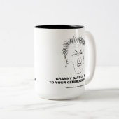 おばあさんはGitのマグ2を言います ツートーンマグカップ (正面右)