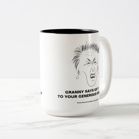 おばあさんはGitのマグ2を言います ツートーンマグカップ (正面右)