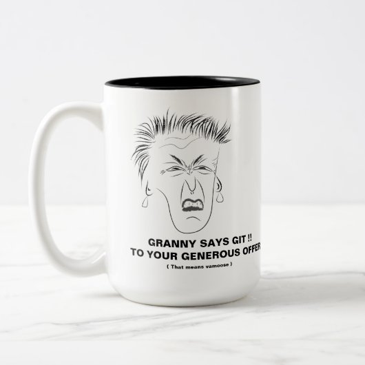 おばあさんはGitのマグ2を言います ツートーンマグカップ (左)