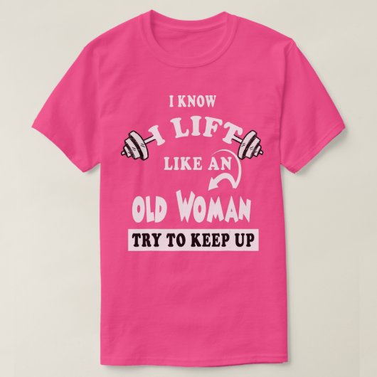 おばあさんみたいに持ち上げ保るのは Tシャツ (デザイン正面)
