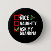 おばあちゃんいけな頼のクリスマス一覧の家族 缶バッジ (正面)