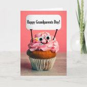 おばあちゃんおばあちゃん看板かわいいカップケーキ シーズンカード (正面)