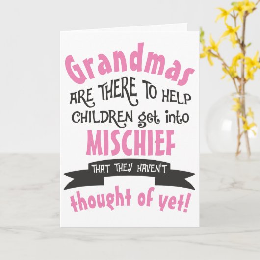 おばあちゃんおもしろいいたずら誕生日 カード (黄色い花)