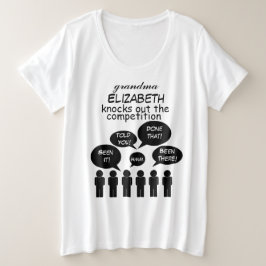 おばあちゃんおもしろいと感動的 プラスサイズTシャツ