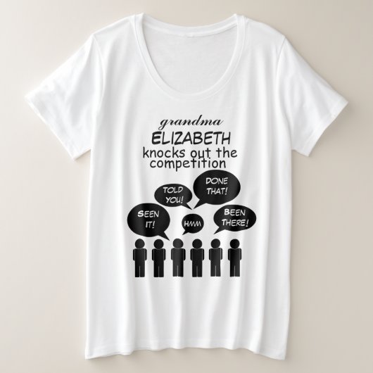 おばあちゃんおもしろいと感動的 プラスサイズTシャツ (デザイン正面)