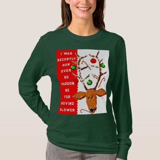 おばあちゃんおもしろいのクリスマスシャツ Tシャツ (正面)