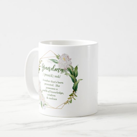 おばあちゃんおもしろいの意味 コーヒーマグカップ (正面左)