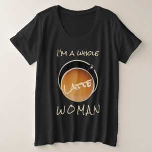 おばあちゃんおもしろいやコーヒー愛好家のためのコーヒーラテ プラスサイズTシャツ