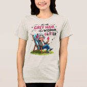 おばあちゃんおもしろいウィズダムグリッター トライブレンドＴシャツ (正面)