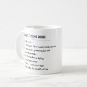 おばあちゃんおもしろいグランドパグランドペアレントメールや文字を打つガイド コーヒーマグカップ (正面左)