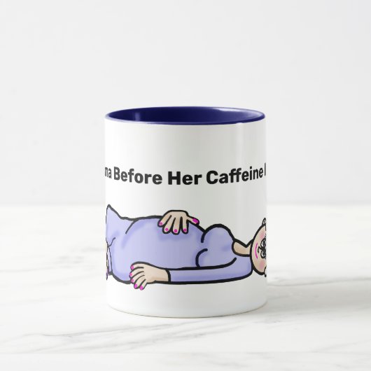 おばあちゃんおもしろいコーヒーマグを横に マグカップ (中央)