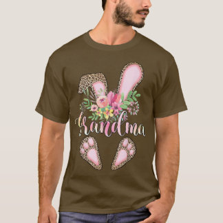 おばあちゃんおもしろいヒョウうさぎバニーファミリーハッピーエア Tシャツ