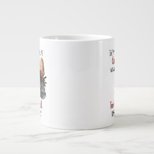 おばあちゃんおもしろいワイルドターキー狩りマグ ジャンボコーヒーマグカップ (正面)