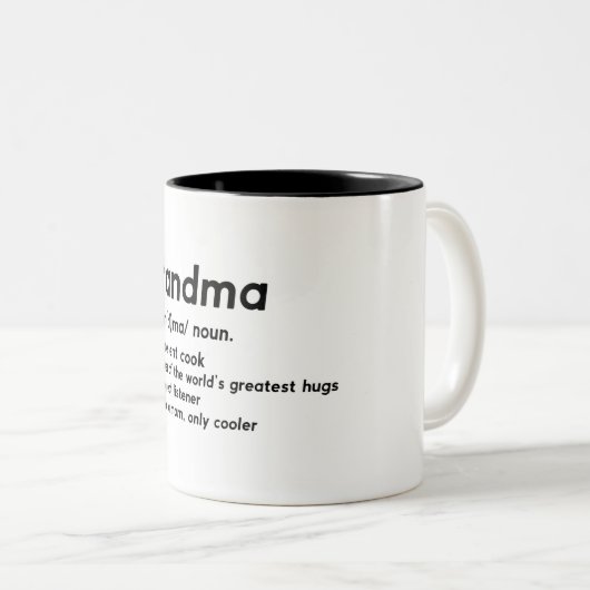 おばあちゃんおもしろい定義2トーンコーヒーマグ ツートーンマグカップ (正面右)
