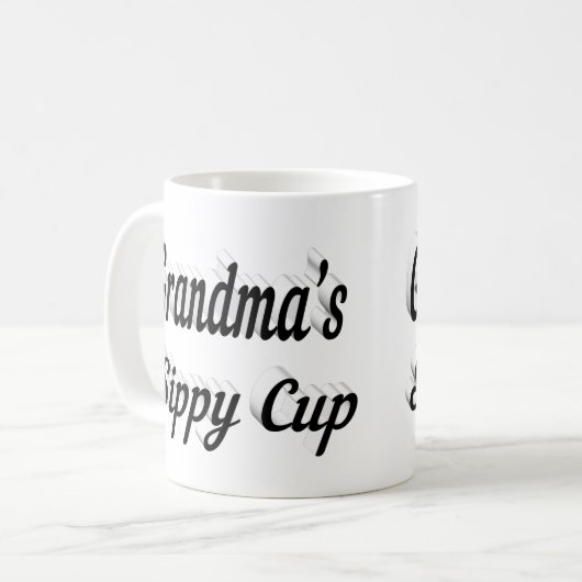 おばあちゃんおもしろい引用文ブラックハーフ文字 コーヒーマグカップ (正面左)