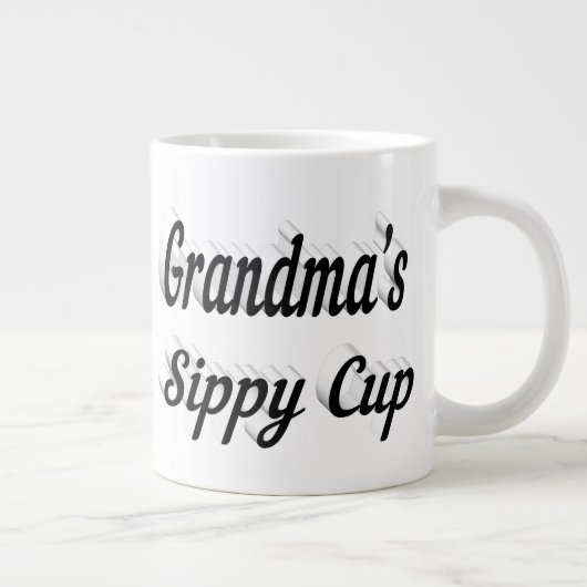 おばあちゃんおもしろい引用文ブラックハーフ文字 ジャンボコーヒーマグカップ (右)