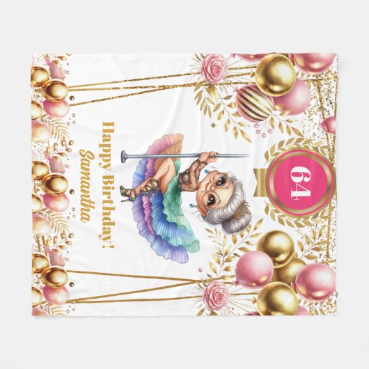 おばあちゃんおもしろい毛布のユーモアのギフト引退 フリースブランケット (正面(横))