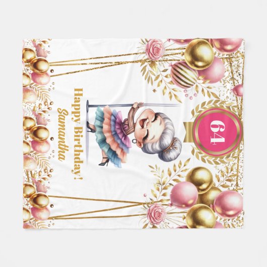 おばあちゃんおもしろい毛布リタイアメントギフトアイディア フリースブランケット (正面(横))