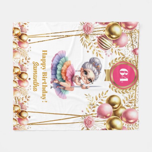 おばあちゃんおもしろい毛布名前をカスタムするギフト フリースブランケット (正面(横))