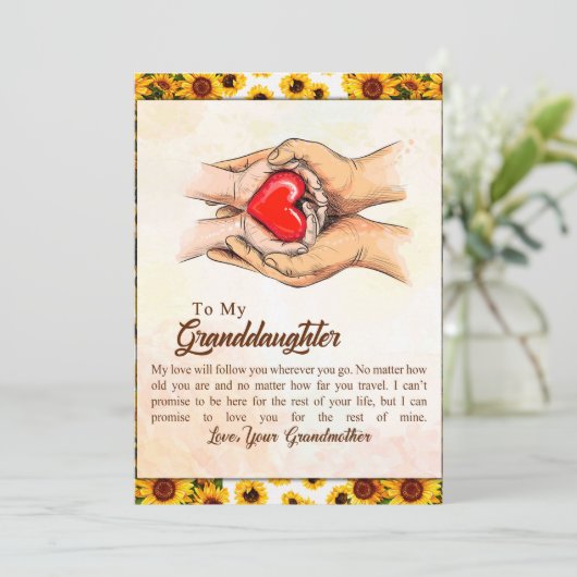 おばあちゃんからの孫娘ひまわりプレゼント シーズンカード (スタンド正面)