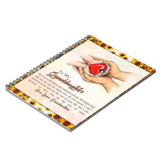 おばあちゃんからの孫娘ひまわりプレゼント ノートブック (左側)