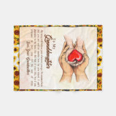 おばあちゃんからの孫娘ひまわりプレゼント フリースブランケット (正面(横))