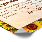 おばあちゃんからの孫娘ひまわりプレゼント ポスター (角)