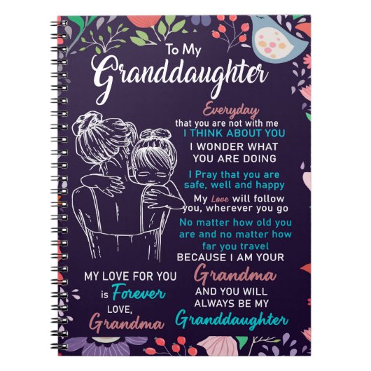 おばあちゃんからの孫娘への贈り物、花好き ノートブック (正面)