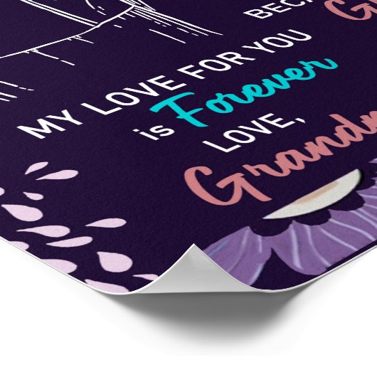 おばあちゃんからの孫娘への贈り物、花好き ポスター (角)