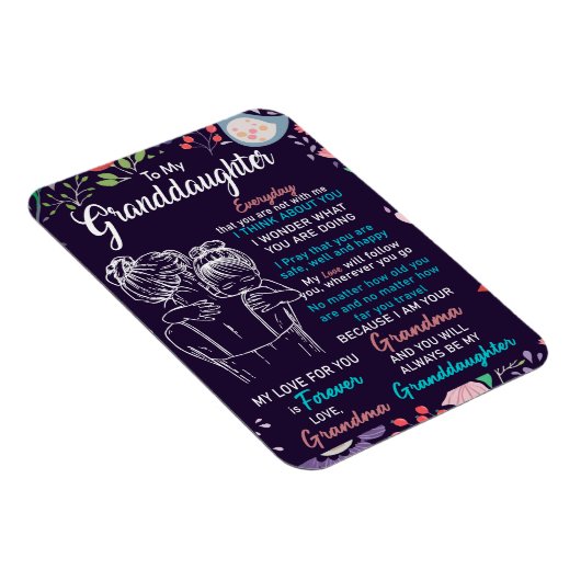 おばあちゃんからの孫娘への贈り物、花好き マグネット (右側)