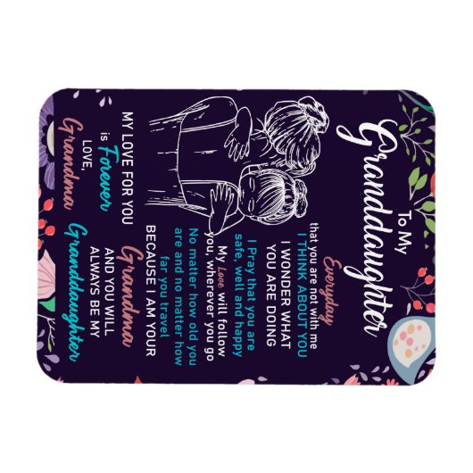 おばあちゃんからの孫娘への贈り物、花好き マグネット (横)