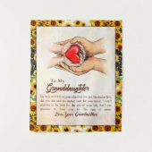 おばあちゃんからひまわりの贈り物 タペストリー (正面)