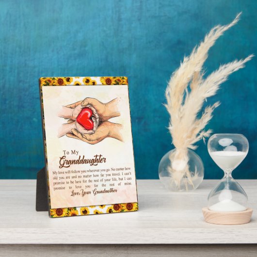 おばあちゃんからひまわりの贈り物 フォトプラーク (側面)