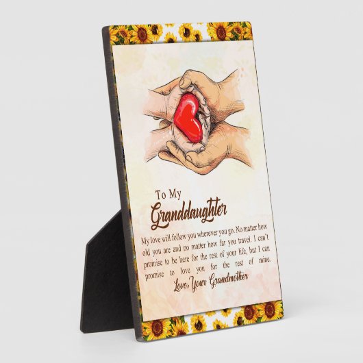 おばあちゃんからひまわりの贈り物 フォトプラーク (側面)