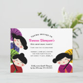 おばあちゃんかわいいこけし人形誕生会 招待状 (スタンド正面)