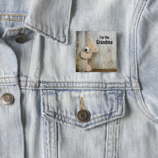 おばあちゃんかわいいクマ詰まったの写真 缶バッジ (インサイチュ)