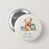 おばあちゃんかわいいテディベア 缶バッジ (正面&裏面)