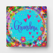 おばあちゃんかわいらしのフローラお洒落 フォトプラーク (正面)