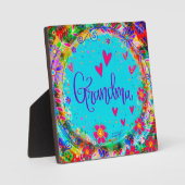 おばあちゃんかわいらしのフローラお洒落 フォトプラーク (正面)